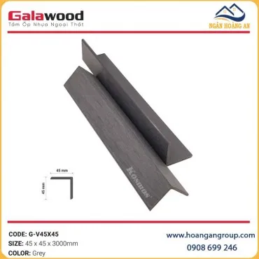 Nẹp V Gỗ Nhựa Ngoài Trời Phủ ASA Galawood G- V45X45 Grey