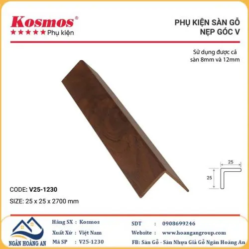 Nẹp V Sàn Gỗ Kosmos 1230