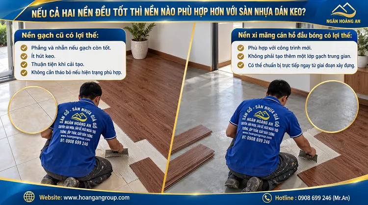 Nếu Cả Hai Nền Đều Tốt Thì Nền Nào Phù Hợp Hơn Với Sàn Nhựa Dán Keo? Nếu Cả Hai Nền Đều Tốt Thì Nền Nào Phù Hợp Hơn Với Sàn Nhựa Dán Keo?