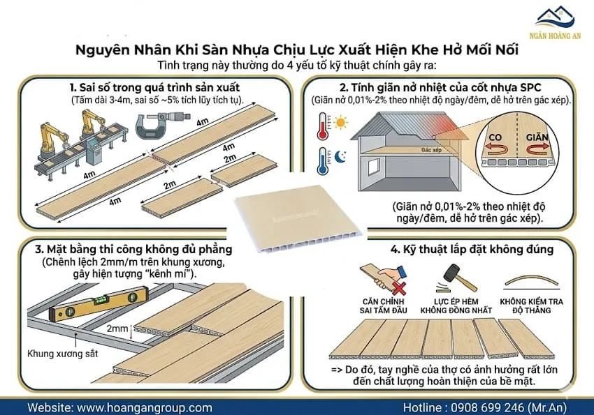 Nguyên Nhân Khi Sàn Nhựa Chịu Lực Xuất Hiện Khe Hở Mối Nối