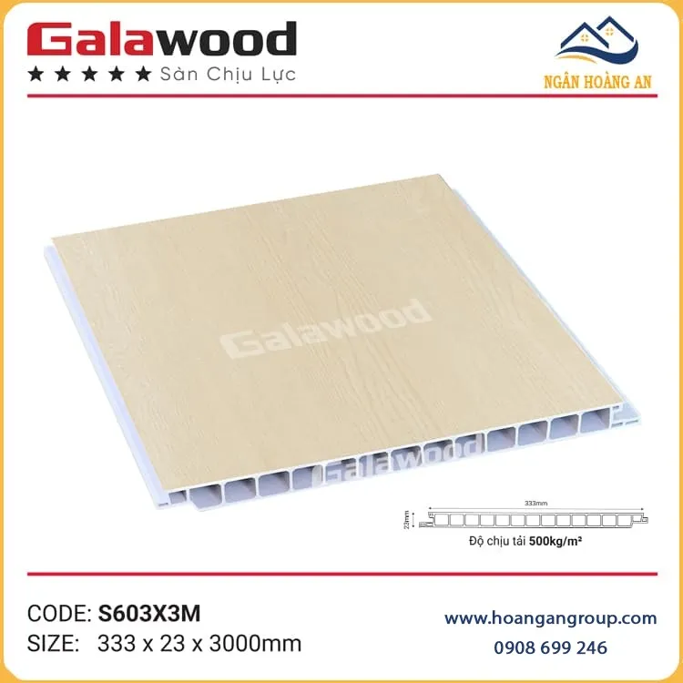 Sàn Chịu Lực Nhựa Giả Gỗ Làm Gác Lửng  Galawood S603X3M