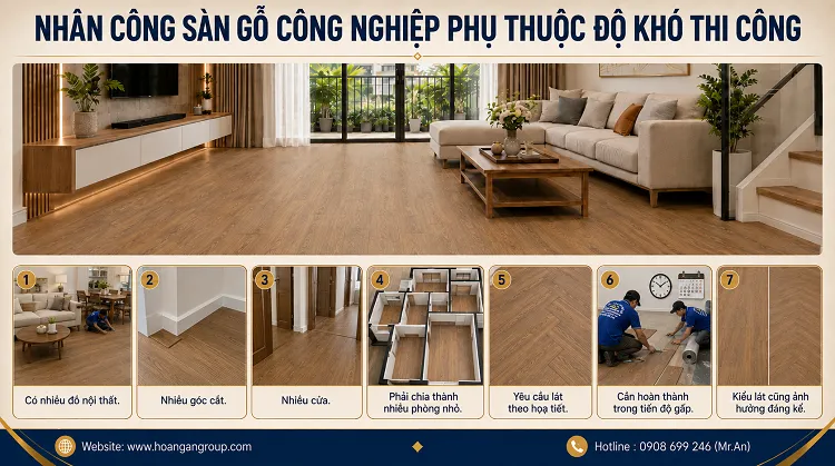 Nhân Công Sàn Gỗ Công Nghiệp Phụ Thuộc Độ Khó Thi Công