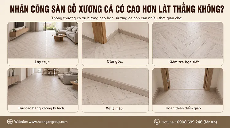 Nhân Công Sàn Gỗ Xương Cá Có Cao Hơn Lát Thẳng Không? Nhân Công Sàn Gỗ Xương Cá Có Cao Hơn Lát Thẳng Không?