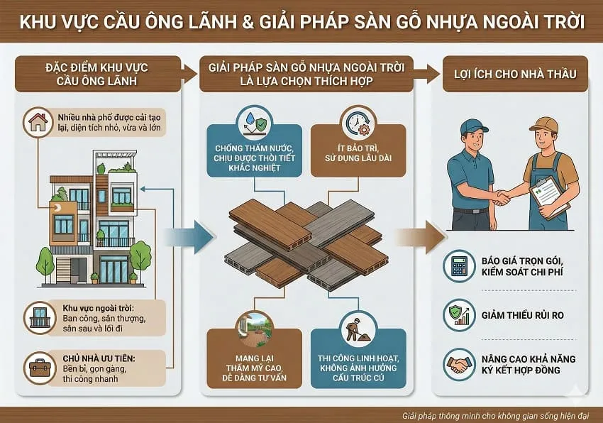 Nhu Cầu Thi Công Sàn Gỗ Nhựa Ngoài Trời Tại Phường Cầu Ông Lãnh TPHCM Nhu Cầu Thi Công Sàn Gỗ Nhựa Ngoài Trời Tại Phường Cầu Ông Lãnh TPHCM
