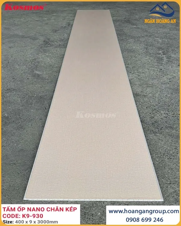 Tấm Nhựa Ốp Tường Nano Vân Vải Vàng Nhạt Kosmos K9-930