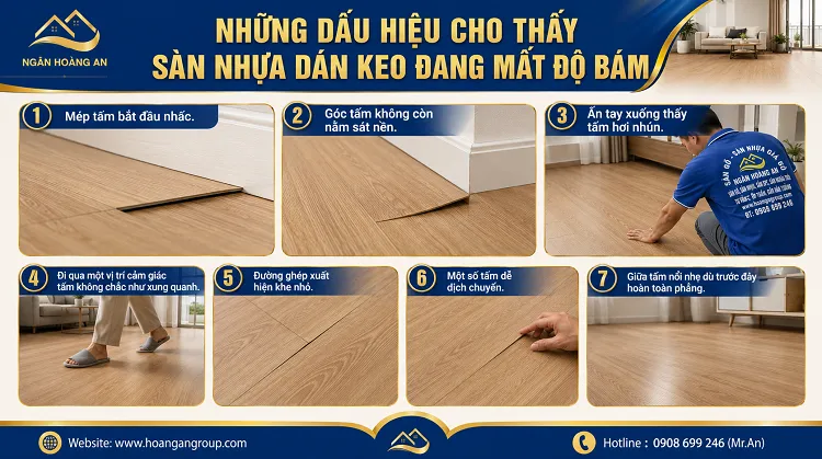 Những Dấu Hiệu Cho Thấy Sàn Nhựa Dán Keo Đang Mất Độ Bám