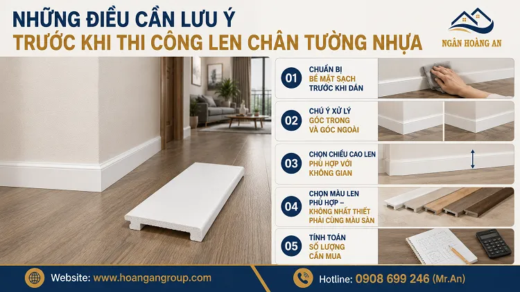 Những Điều Cần Lưu Ý Trước Khi Thi Công Len Chân Tường Nhựa