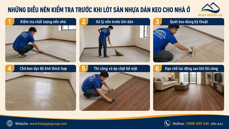 Những Điều Nên Kiểm Tra Trước Khi Lót Sàn Nhựa Dán Keo Cho Nhà Ở