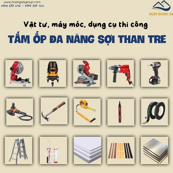 Chuẩn Bị Vật Tư, Dụng Cụ Thi Công Tấm Ốp Than Tre