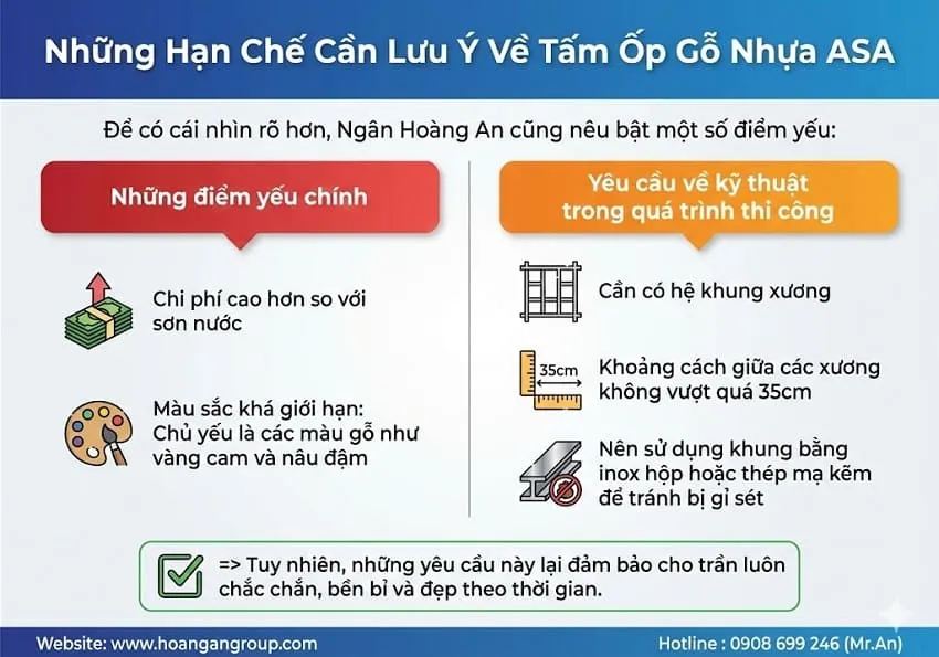 Những Hạn Chế Cần Lưu Ý Về Tấm Ốp Gỗ Nhựa ASA