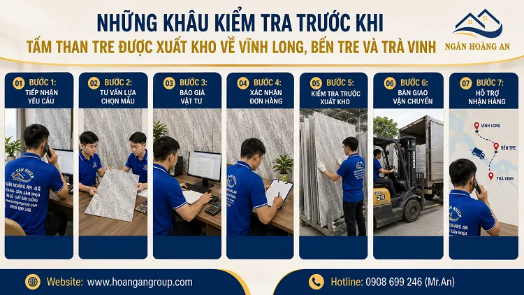 Những Khâu Kiểm Tra Trước Khi Tấm Than Tre Được Xuất Kho Về Vĩnh Long, Bến Tre Và Trà Vinh
