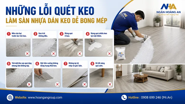 Những Lỗi Quét Keo Làm Sàn Nhựa Dán Keo Dễ Bong Mép Những Lỗi Quét Keo Làm Sàn Nhựa Dán Keo Dễ Bong Mép