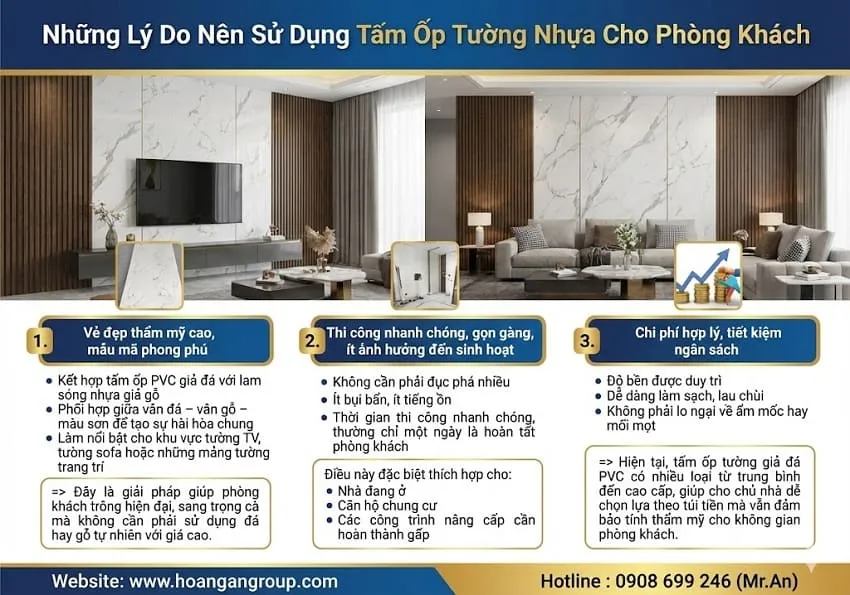 Những Lý Do Nên Sử Dụng Tấm Ốp Tường Nhựa Cho Phòng Khách Những Lý Do Nên Sử Dụng Tấm Ốp Tường Nhựa Cho Phòng Khách