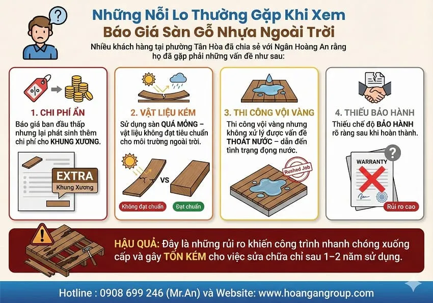 Những Nỗi Lo Thường Gặp Khi Xem Báo Giá Sàn Gỗ Nhựa Ngoài Trời