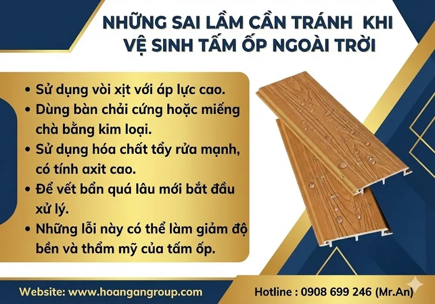 Những Sai Lầm Cần Tránh Khi Vệ Sinh Tấm Ốp Ngoài Trời