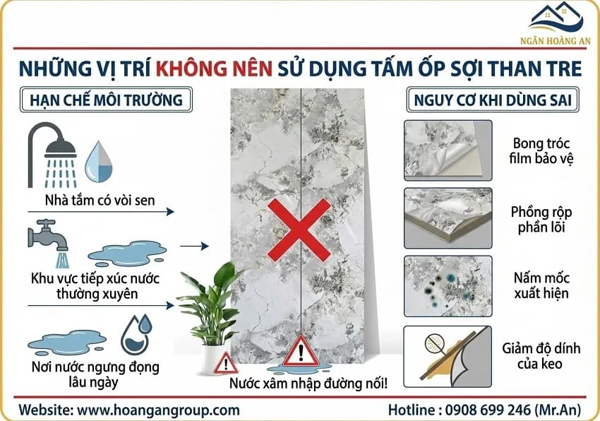 Những Vị Trí Không Nên Sử Dụng Tấm Ốp Sợi Than Tre