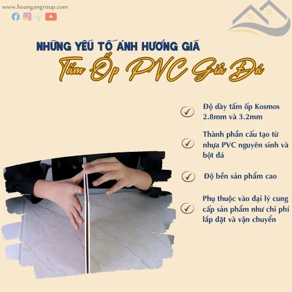 Những Yếu Tố Ảnh Hưởng Đến Giá Thành Tấm Nhựa Ốp Tường PVC Giả Đá Kosmos