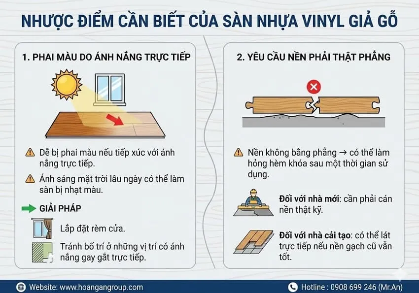 Nhược Điểm Cần Biết Của Sàn Nhựa Vinyl Giả Gỗ