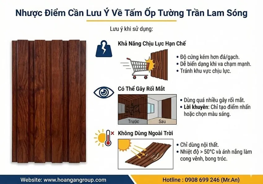 Nhược Điểm Cần Lưu Ý Về Tấm Ốp Tường Trần Lam Sóng Nhược Điểm Cần Lưu Ý Về Tấm Ốp Tường Trần Lam Sóng
