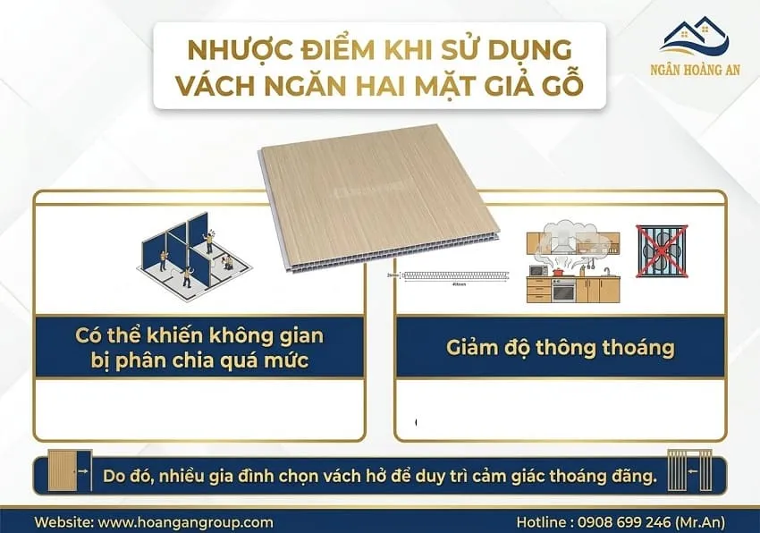 Nhược Điểm Khi Sử Dụng Vách Ngăn Hai Mặt Giả Gỗ