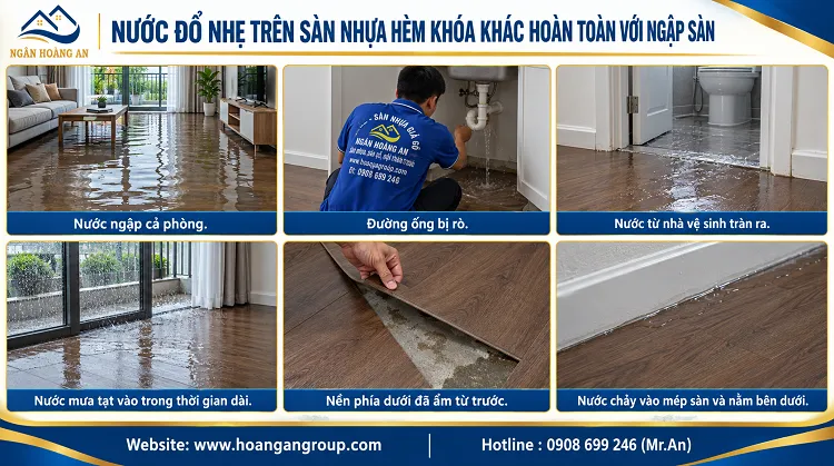 Nước Đổ Nhẹ Trên Sàn Nhựa Hèm Khóa Khác Hoàn Toàn Với Ngập Sàn Nước Đổ Nhẹ Trên Sàn Nhựa Hèm Khóa Khác Hoàn Toàn Với Ngập Sàn