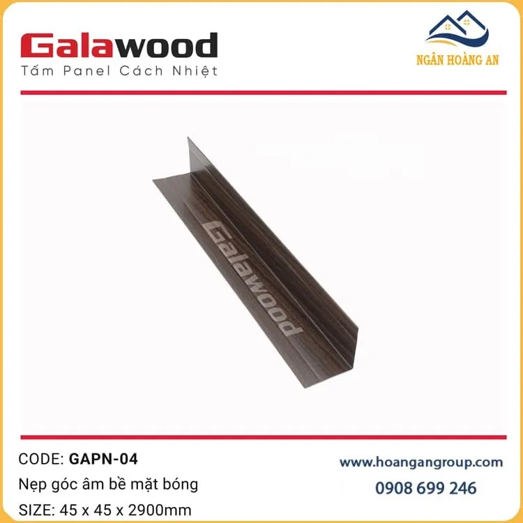 Nẹp Góc Trong Trang Trí Tấm Cách Nhiệt Panel GAPN-04 Màu Nâu Walnut Nẹp Góc Trong Trang Trí Tấm Cách Nhiệt Panel GAPN-04 Màu Nâu Walnut