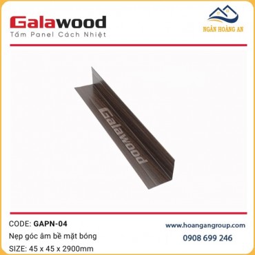 Nẹp Góc Trong Trang Trí Tấm Cách Nhiệt Panel GAPN-04 Màu Nâu Walnut