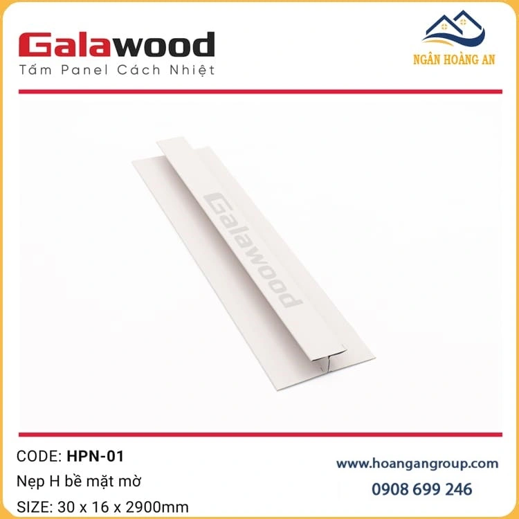 Nẹp H Rãnh Nối Tấm Cách Nhiệt Panel HPN-01 Màu Trắng
