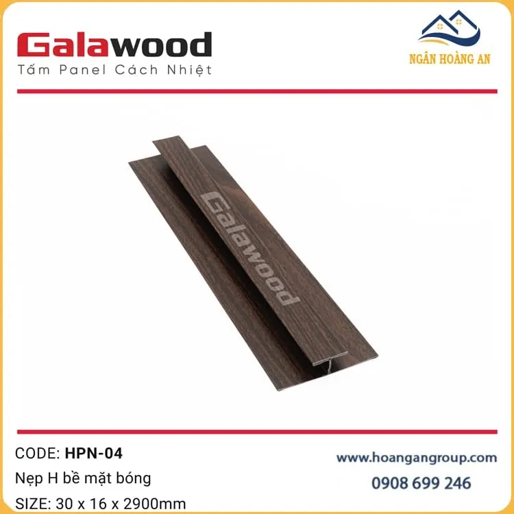 Nẹp H Rãnh Nối Tấm Cách Nhiệt Panel HPN-04 Màu Nâu Walnut Nẹp H Rãnh Nối Tấm Cách Nhiệt Panel HPN-04 Màu Nâu Walnut