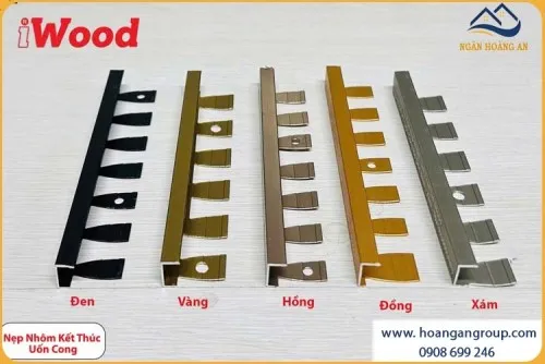 Nẹp Nhôm Kết Thúc Uốn Cong Tấm Than Tre iWood