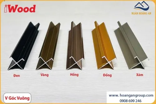 Nẹp Nhôm V Góc U Vuông Tấm Ốp Than Tre Iwood NNVGUV8