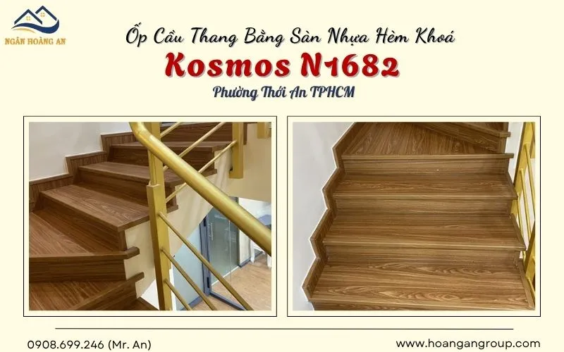 Ốp Cầu Thang Bằng Sàn Nhựa Hèm Khoá Kosmos N1682 Phường Thới An