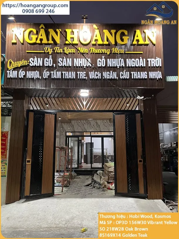 Ốp Cổng, Bảng Hiệu Tấm Ốp Lam Sóng Gỗ Nhựa Ngoài Trời Tại Long Thành Đồng Nai