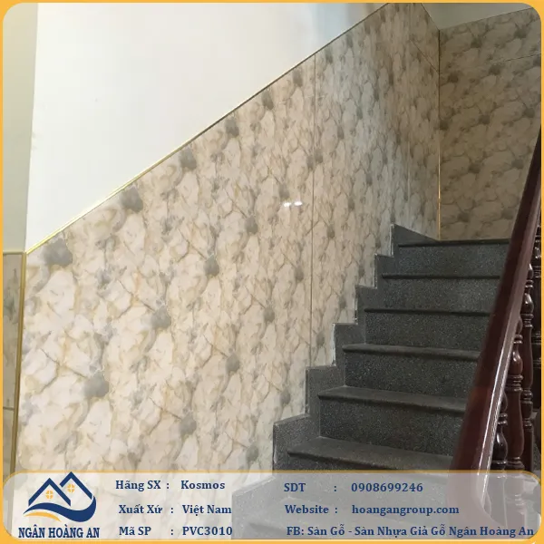 Ốp Lối Đi Cầu Thang Tấm Ốp PVC Giả Đá Kosmos Tại Quận 11 TPHCM Ốp Lối Đi Cầu Thang Tấm Ốp PVC Giả Đá Kosmos Tại Quận 11 TPHCM