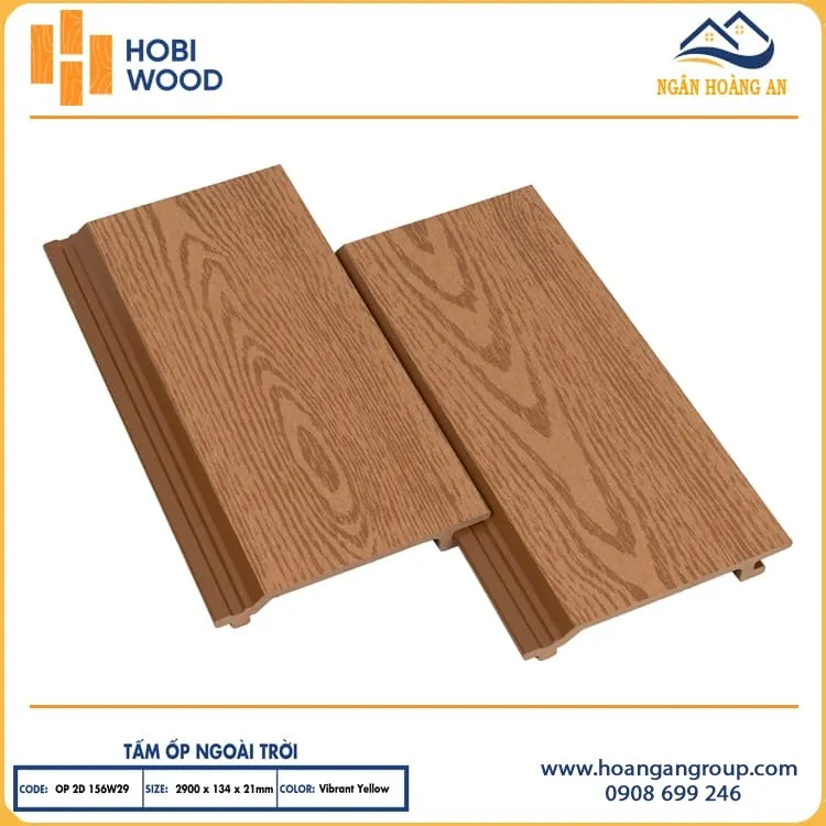 Ốp Mái Hiên Gỗ Nhựa Ngoài Trời Hobiwood OP2D 156W29 Vibrant Yellow Ốp Mái Hiên Gỗ Nhựa Ngoài Trời Hobiwood OP2D 156W29 Vibrant Yellow