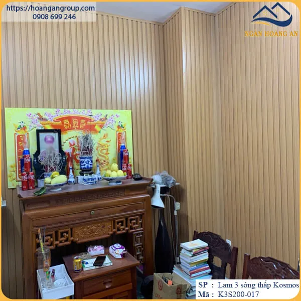 Ốp Vách Phòng Thờ Bằng Tấm Ốp Lam Sóng Kosmos Tại Quận 12 TPHCM