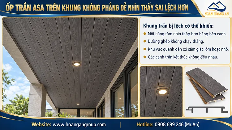Ốp Trần ASA Trên Khung Không Phẳng Dễ Nhìn Thấy Sai Lệch Hơn Ốp Trần ASA Trên Khung Không Phẳng Dễ Nhìn Thấy Sai Lệch Hơn