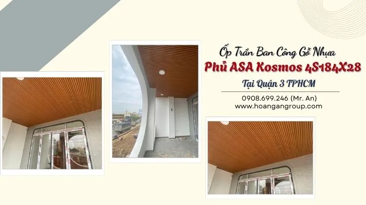 Ốp Trần Ban Công Gỗ Nhựa Phủ ASA Kosmos 4S184X28 Ốp Trần Ban Công Gỗ Nhựa Phủ ASA Kosmos 4S184X28