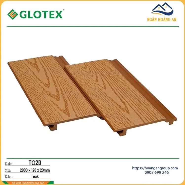 Tấm Ốp Trần Gỗ Nhựa Ngoài Trời Glotex TO2D Teak Tấm Ốp Trần Gỗ Nhựa Ngoài Trời Glotex TO2D Teak