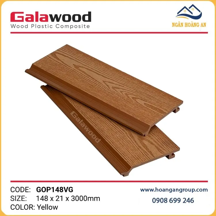 Ốp Trần Gỗ Nhựa Ngoài Trời Galawood GOP148VG Yellow