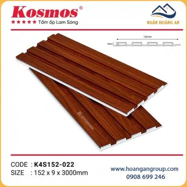 Ốp Trần Lam 4 Sóng Thấp Nhựa Giả Gỗ Kosmos K4S152-022