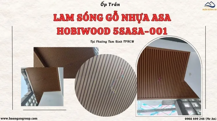 Ốp Trần Lam Sóng Gỗ Nhựa ASA Hobiwood 5SASA-001 Phường Tam Bình TPHCM