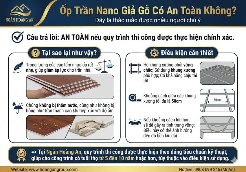 Ốp Trần Nano Giả Gỗ Có An Toàn Không?