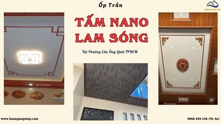 Ốp Trần Tấm Nhựa Nano Và Lam Sóng Giả Gỗ Tại Phường Cầu Ông Lãnh TPHCM