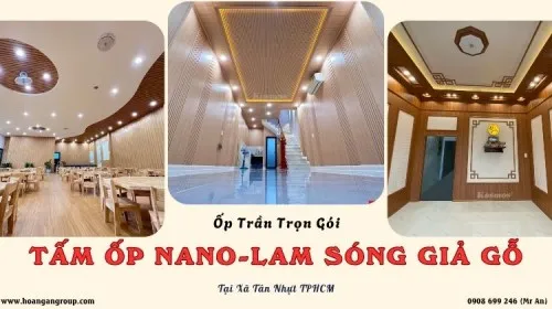 Ốp Trần Trọn Gói Tấm Nhựa Nano, Lam Sóng Giả Gỗ Tại Xã Tân Nhựt TPHCM