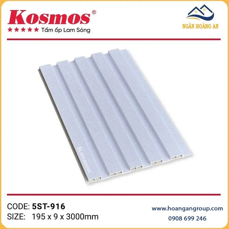Tấm Nhựa Ốp Trần Lam 5 Sóng Màu Trắng Kosmos 5ST-916 Tấm Nhựa Ốp Trần Lam 5 Sóng Màu Trắng Kosmos 5ST-916