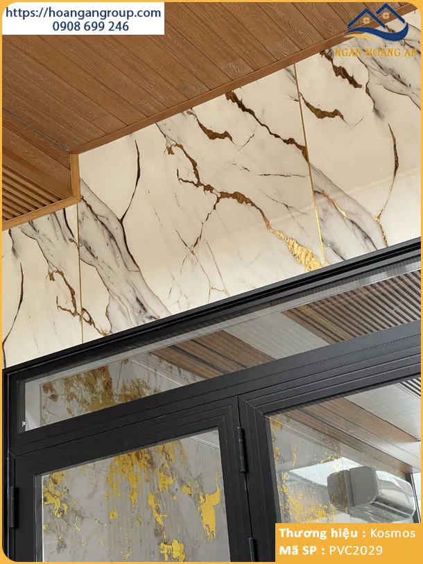 Ốp Tường Bằng Tấm Nhựa PVC Giả Đá Dát Vàng Kosmos Tại Long Thành Đồng Nai Ốp Tường Bằng Tấm Nhựa PVC Giả Đá Dát Vàng Kosmos Tại Long Thành Đồng Nai