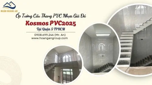Ốp Tường Cầu Thang PVC Nhựa Giả Đá Kosmos PVC2025 Tại Quận 5 TPHCM