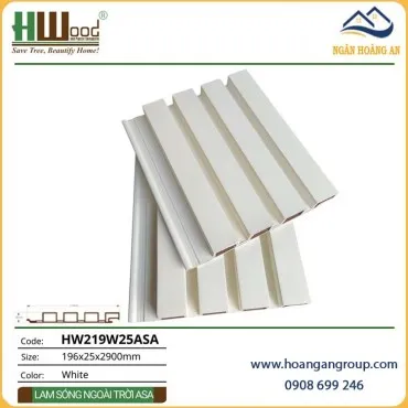 Ốp Tường Lam Sóng Ngoài Trời Phủ ASA Hwood HW219W25ASA White