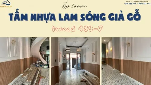 Ốp Tường Lamri Bằng Tấm Nhựa Lam Sóng Giả Gỗ Iwood 4S9-7 Tại Quận 10 TPHCM